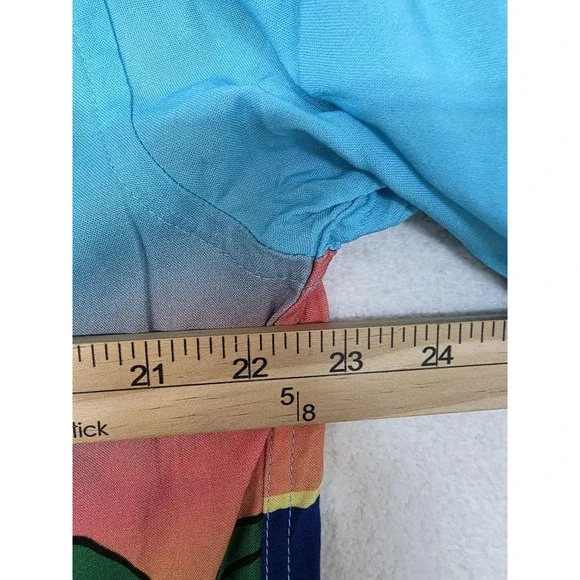 Disney Shirt Mens Large Mickey Minnie Hawaiian Sunset Beach Short Sleeve Button - Picture 12 of 13